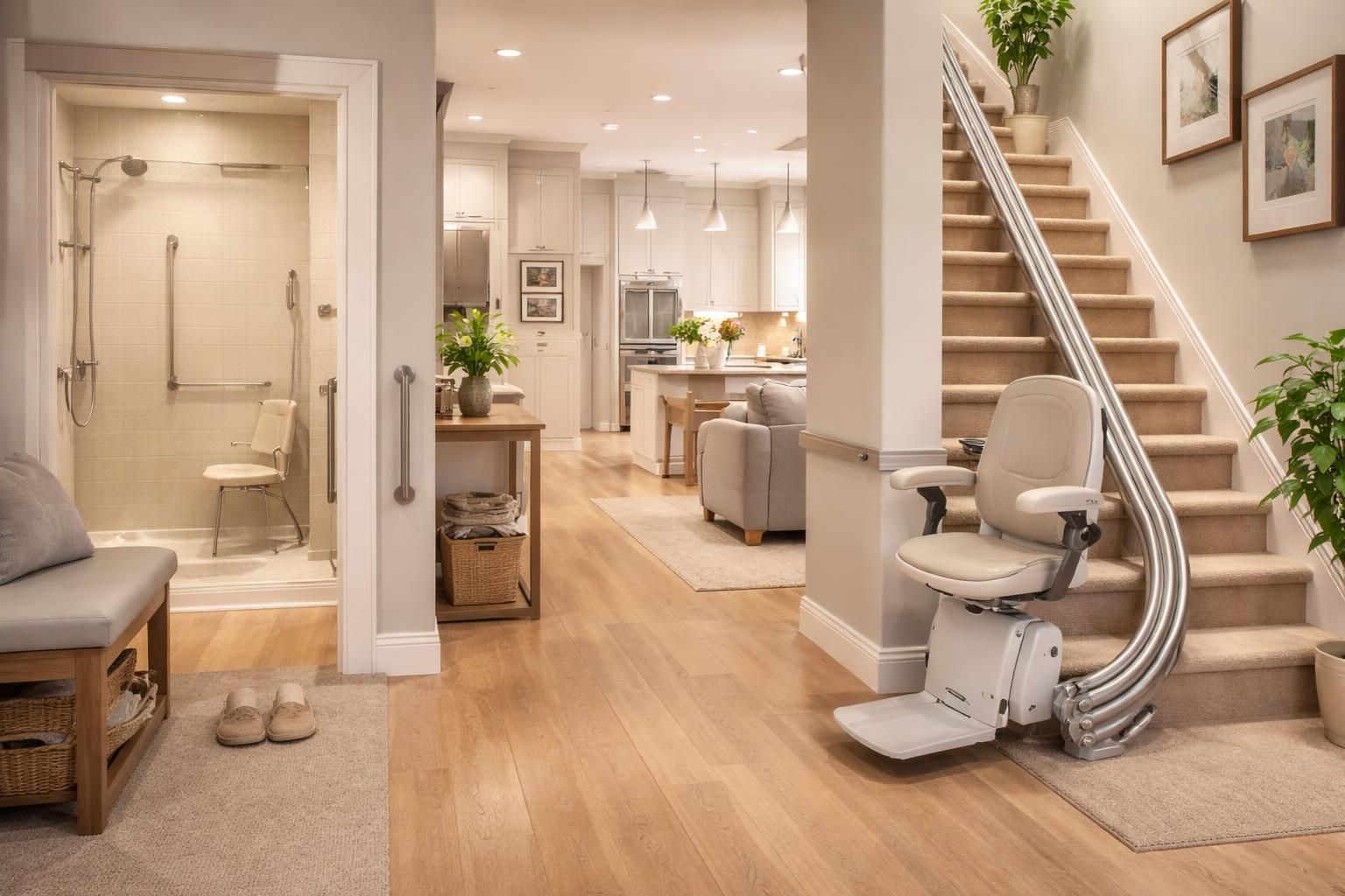 découvrez comment adapter votre maison pour les seniors avec des barres pellet pour la sécurité, un monte-escalier stannah pour le confort et une douche pmr adaptée aux besoins spécifiques. améliorez l'accessibilité et le bien-être au quotidien.