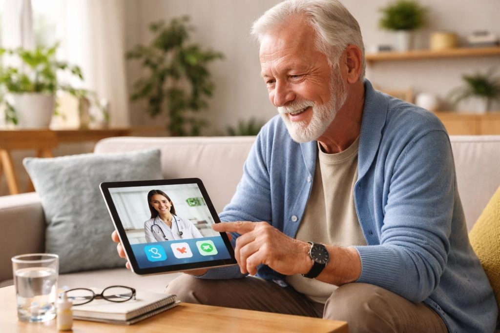 Applications pour seniors avec Doctolib, Medadom et Livi pour téléconsultations médicales