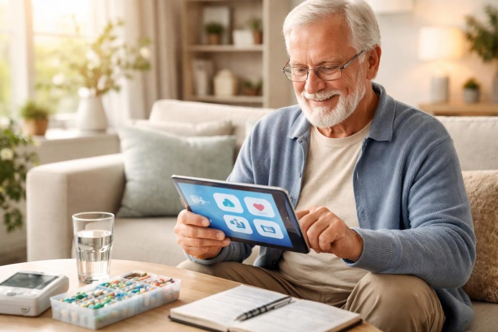 Applications santé pour seniors avec Medisafe, MyTherapy et Doctolib pour le suivi médical