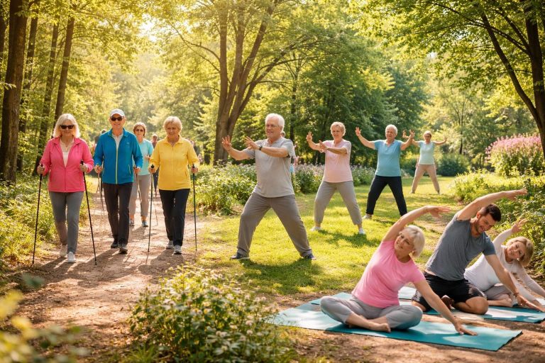 Rester actif après 60 ans avec la marche nordique, le tai-chi et la gym douce pour seniors