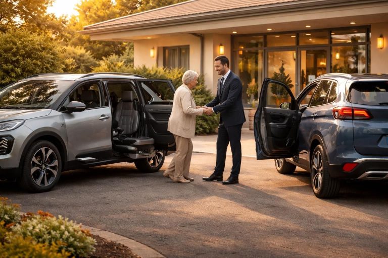 Services de chauffeur privé pour seniors avec véhicules adaptés Citroën C4 et Peugeot 3008